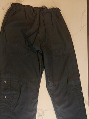 Donna Karan Men's Dark Grey/Slate Utility Cargo Pants - Drawstring Elastic Waist